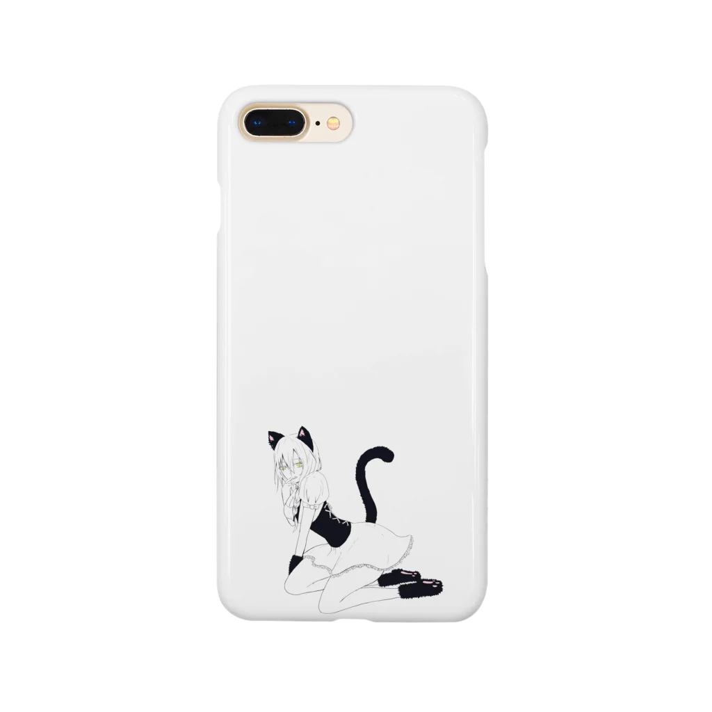 夜店のメイド猫娘　モノクロ Smartphone Case