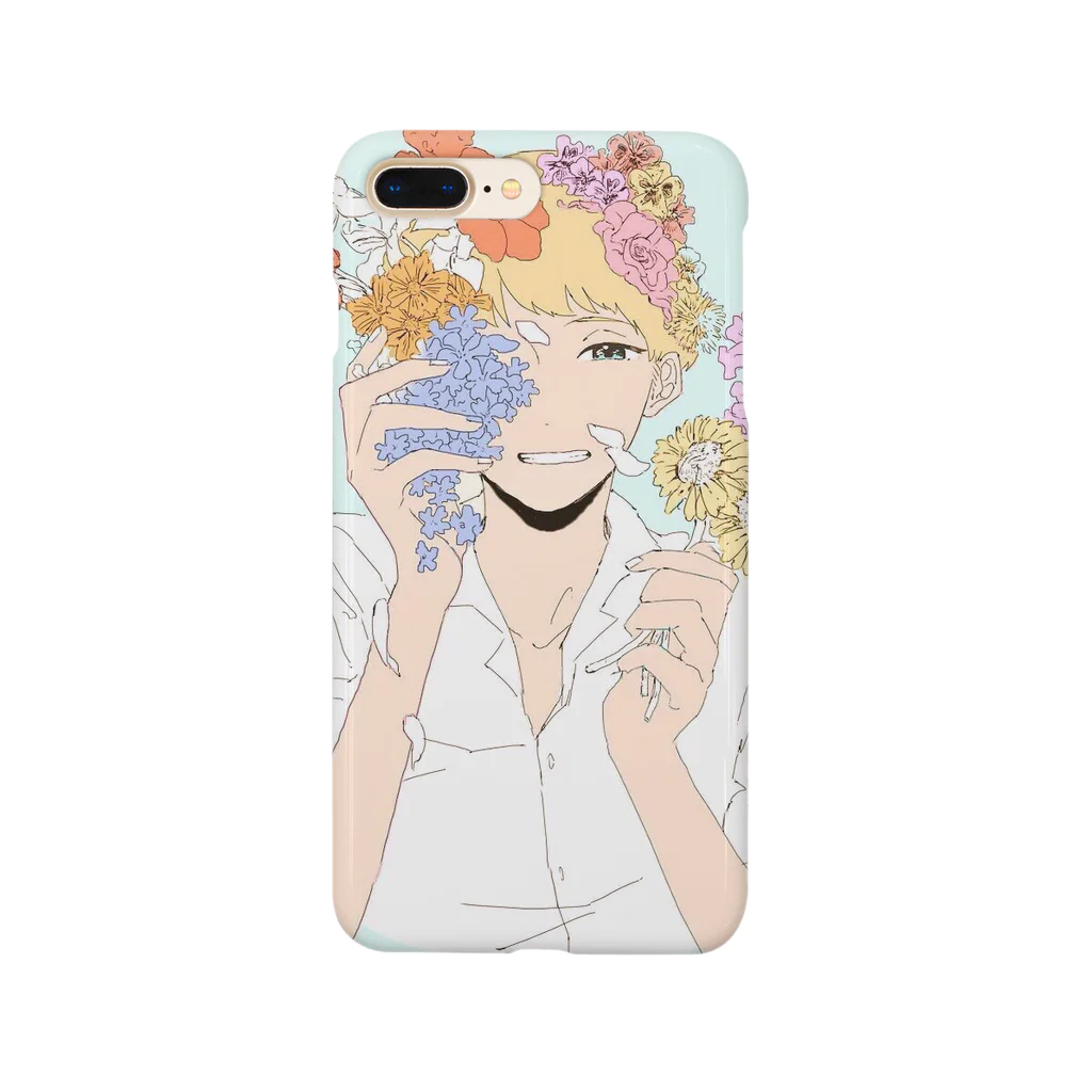 きゃらすのの花男子スマホケース Smartphone Case