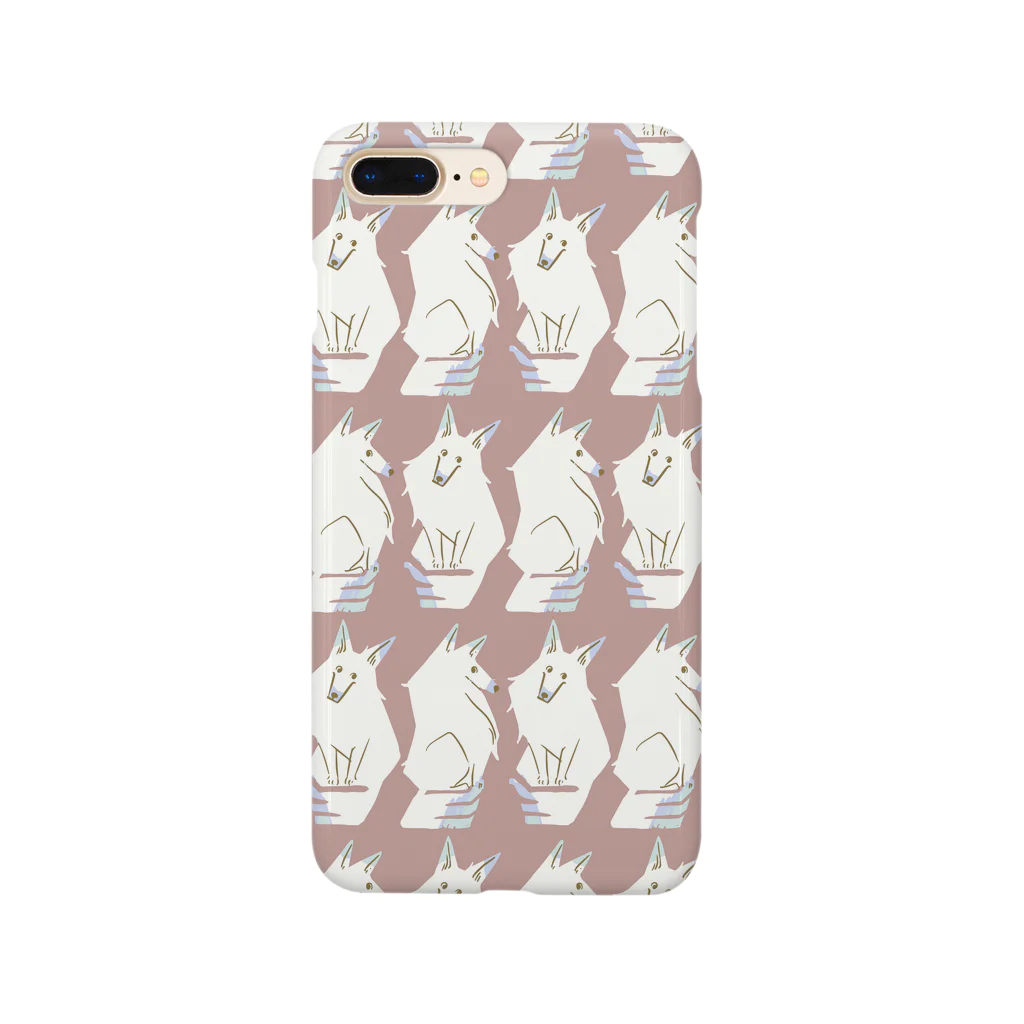 PIRIRITOのWhite dog_red ver.  Smartphone Case