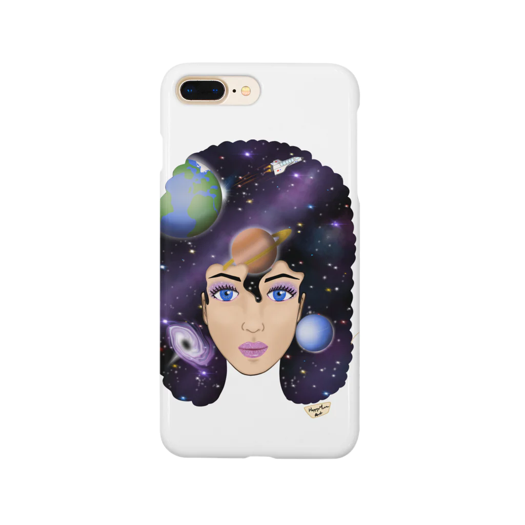 Happy Moon ArtのUniverse girl Smartphone Case