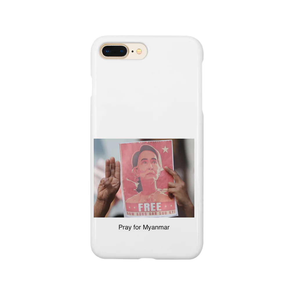 kuro_kominkaのPray for Myanmar  Smartphone Case