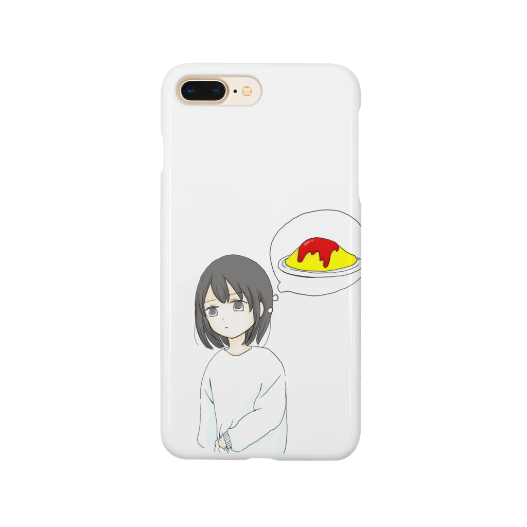 おむのこの真顔でオムライスを想う人 Smartphone Case