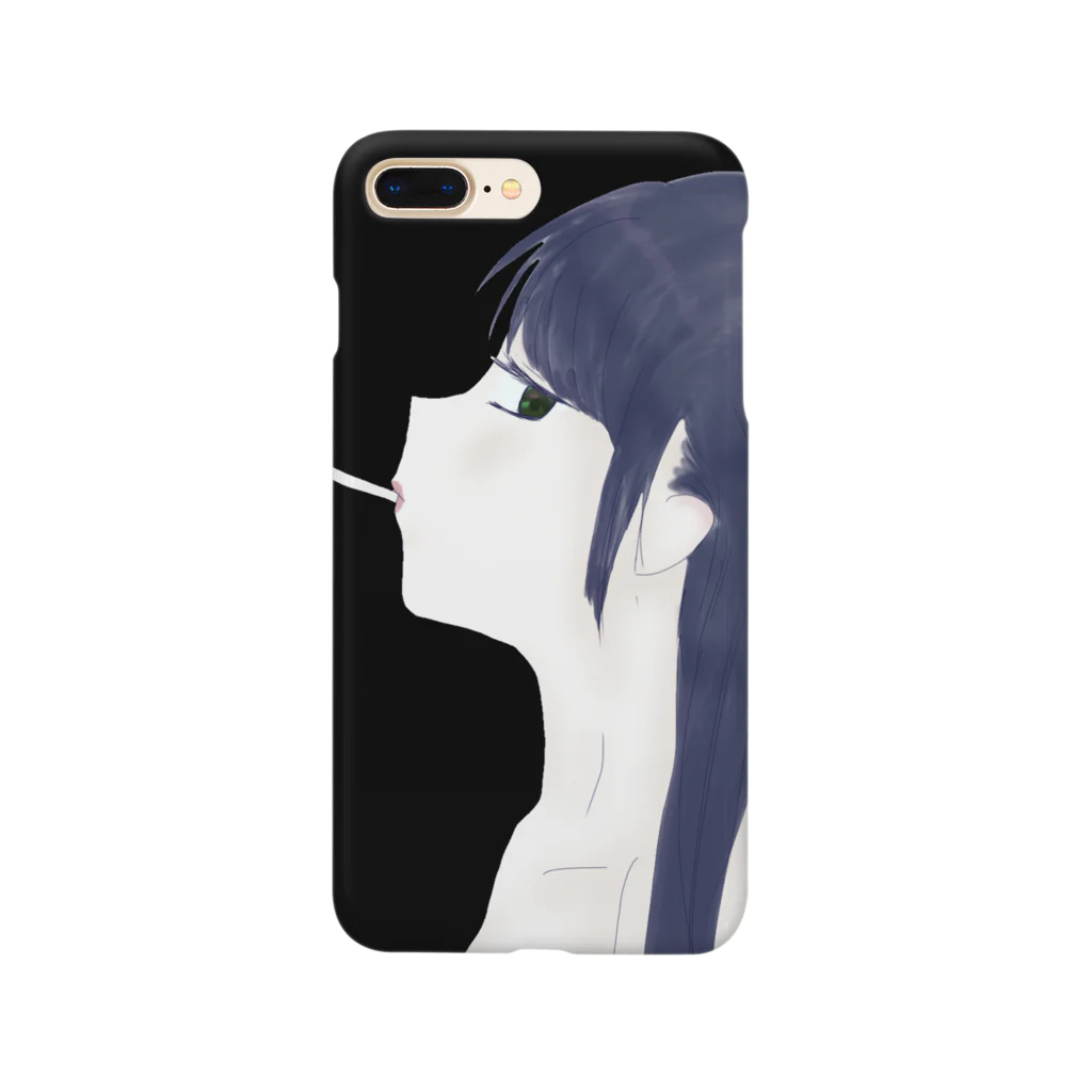 りりのお絵描き屋さんの彼女のたばこ(黒) Smartphone Case