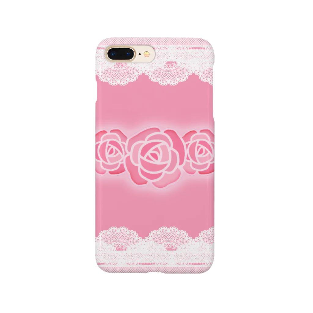 麦畑の薔薇とレース(スマホケース) Smartphone Case