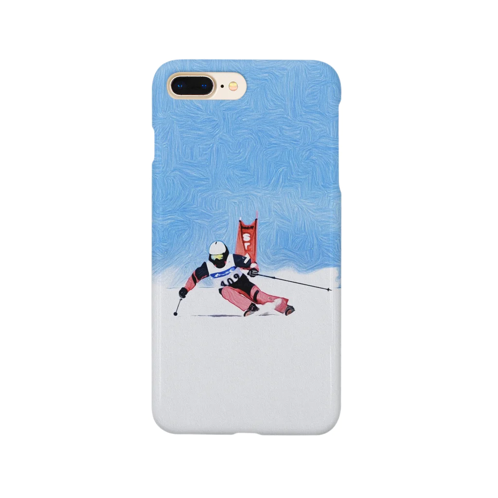 雪イルカの秘密基地　公式の雪イルカのスキーヤー Smartphone Case