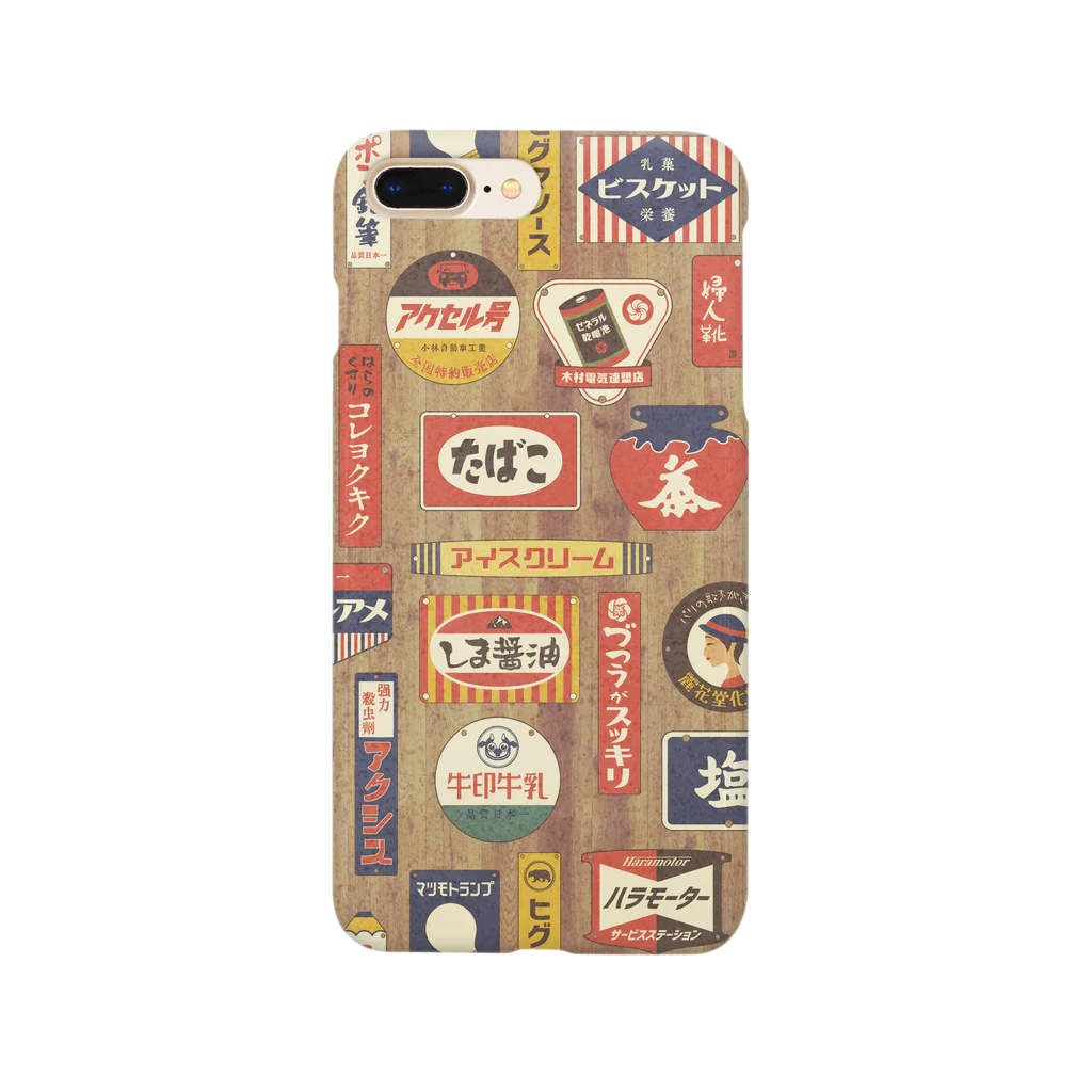 TASOYA Maro Shopの昭和レトロなホーロー看板スマホケース Smartphone Case