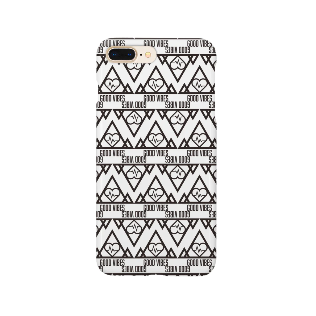 あさひ こうたろうのGOOD VIBES モノクローム Striped pattern スマホケース