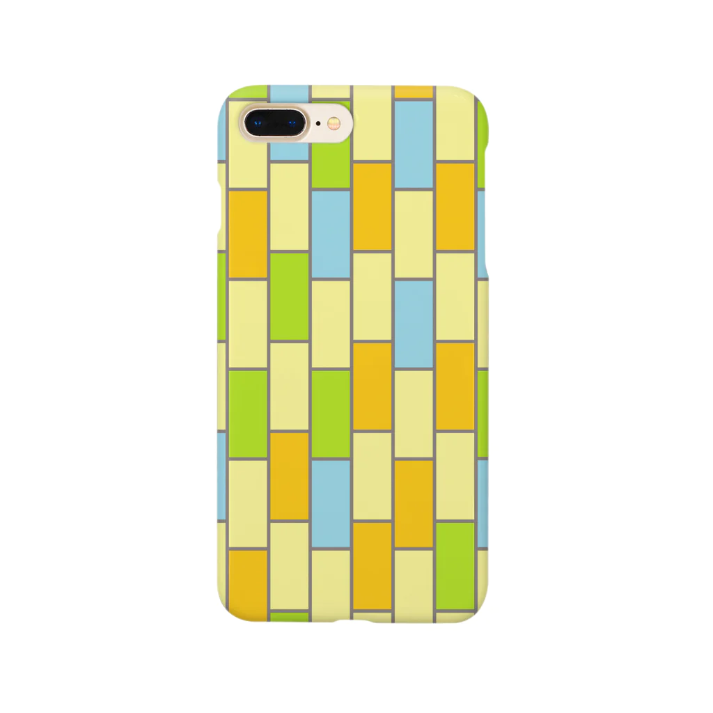 ことばの丘グッズショップのスマホケースNo.3(水色×緑色×オレンジ×ベージュ) Smartphone Case