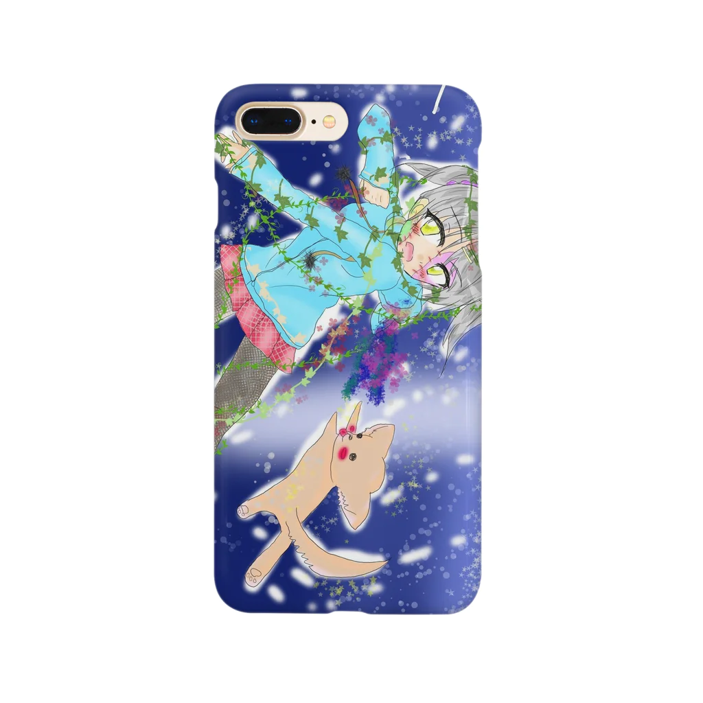 くぅちゃんの犬と女の子と星空 Smartphone Case