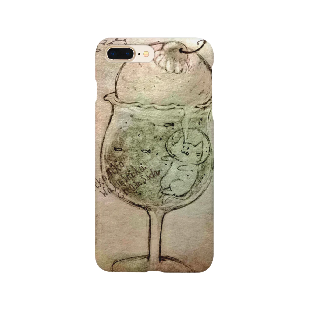 のびネコとおさかなのお店のねこねこわくわくクリームソーダ Smartphone Case