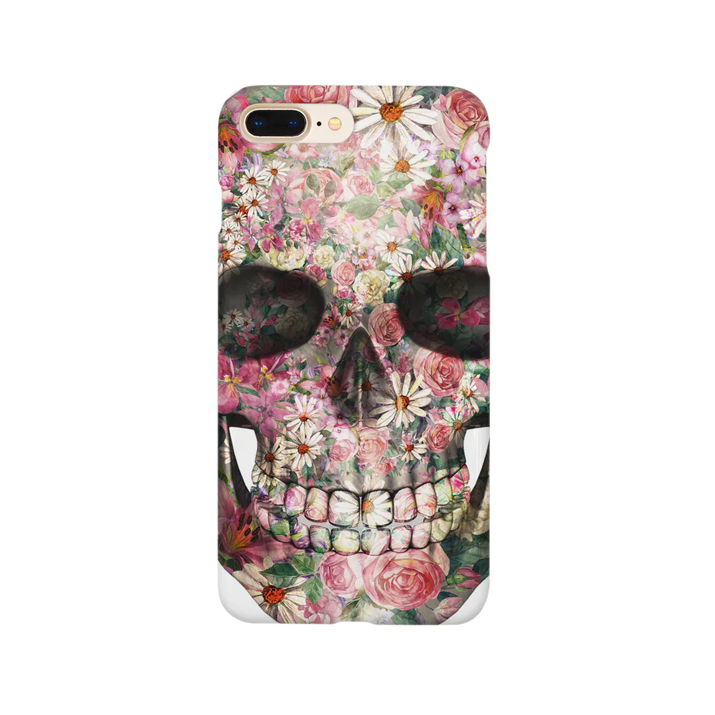 Darkness and individualityのFlower Skull スマホケース