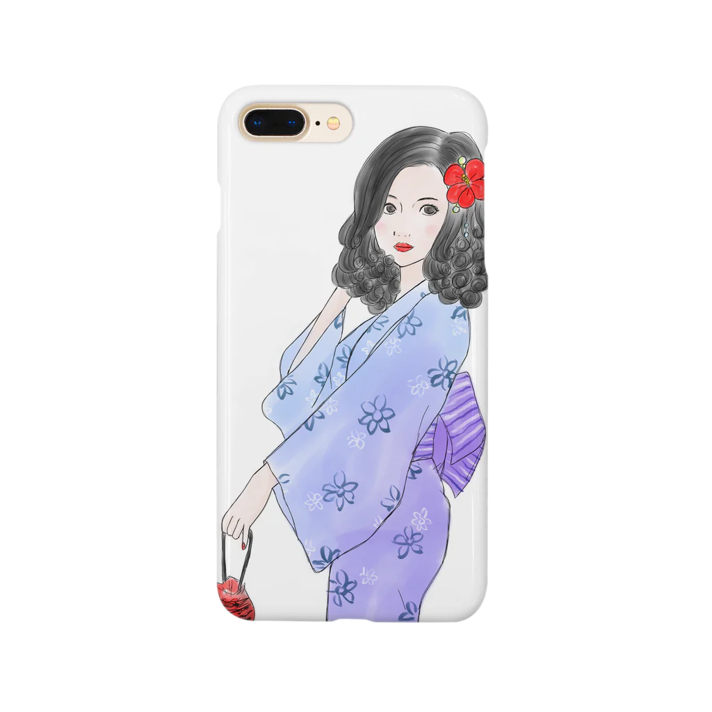 muiko'sのハイビスカスと浴衣 Smartphone Case