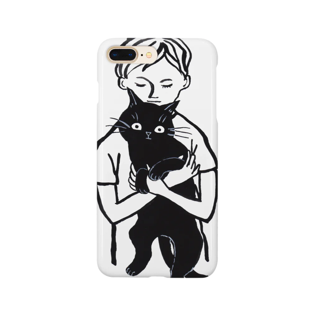 マイマイタケのニャンコ吸っとけ（黒猫） Smartphone Case