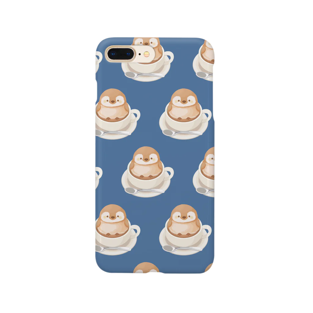 リズの子ペンギンのラテ[青] Smartphone Case