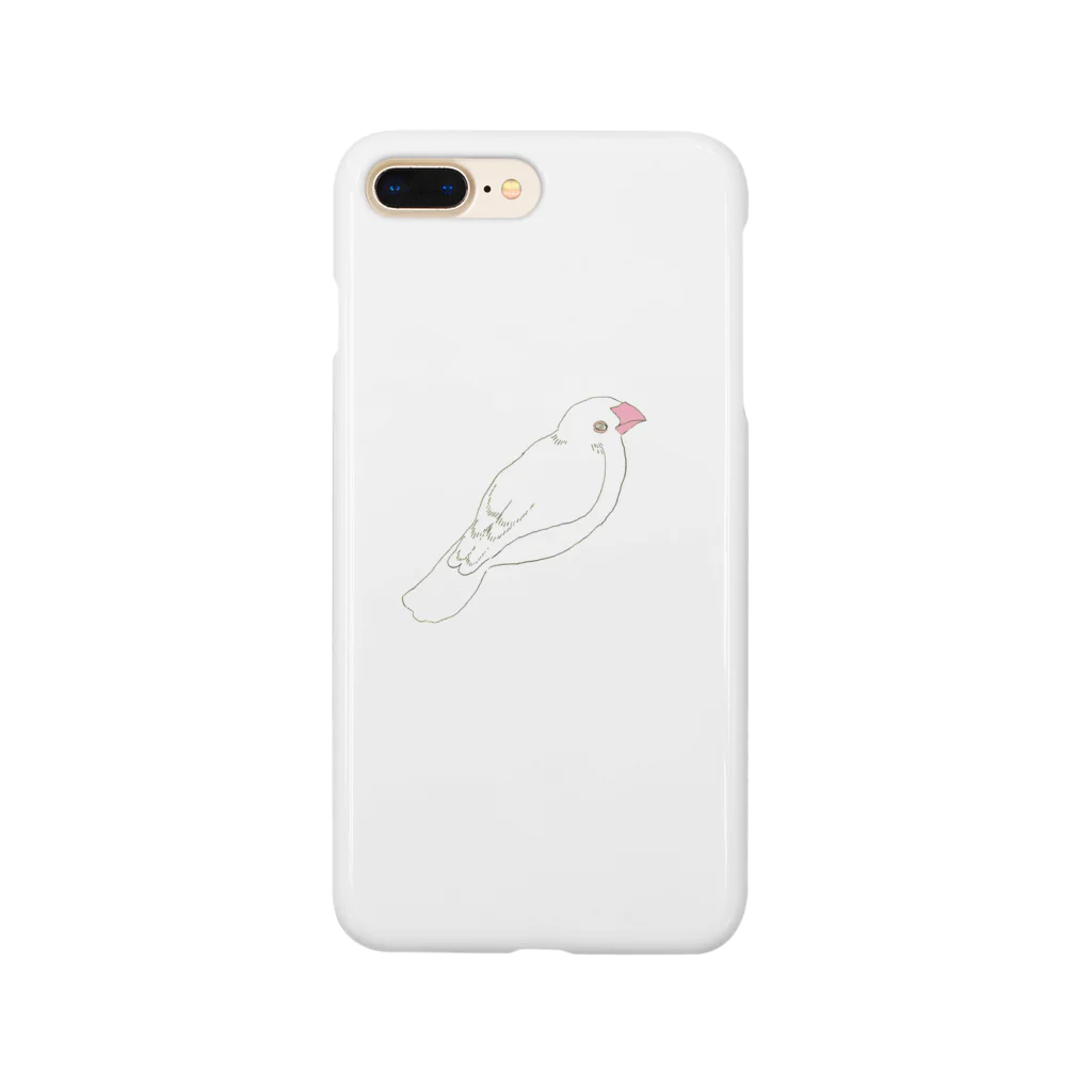 砂まみれの白文鳥 スマホケース