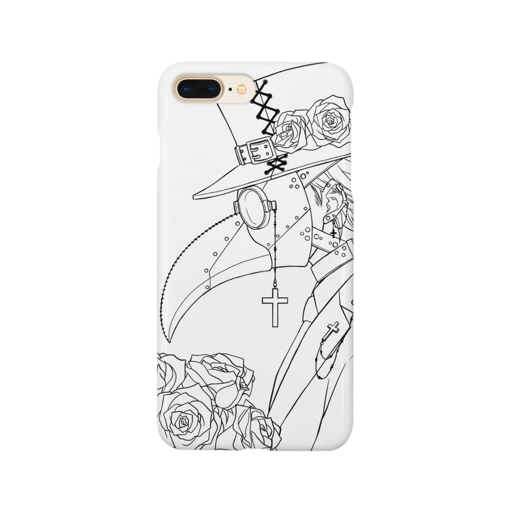 shiro-monochrome46の薔薇と十字架と特殊マスク Smartphone Case