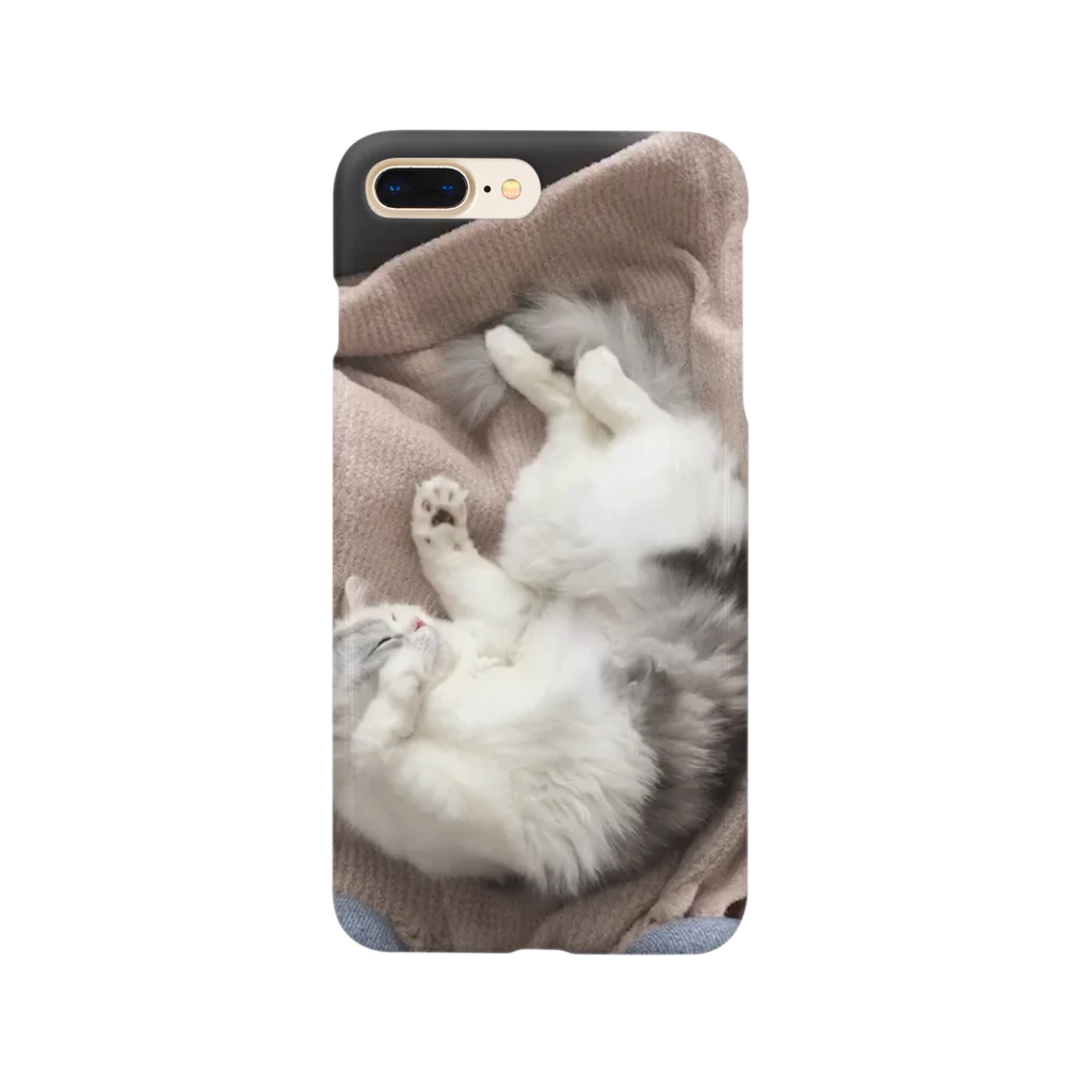 子猫のフッキャム公式ショップの爆睡中の子猫マンチカンのスマホケース Smartphone Case