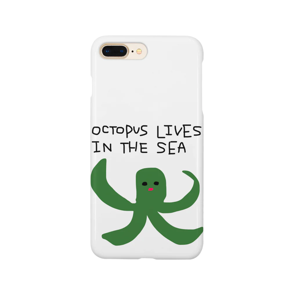 CapeのOCTOPUS LIVES IN THE SEA  スマホケース