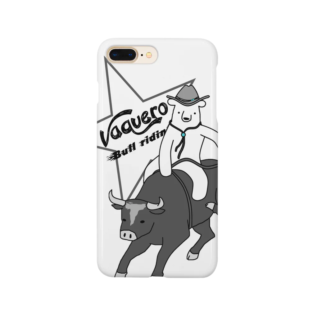 シロクマ商店のロデオクマ-モノクロ Smartphone Case