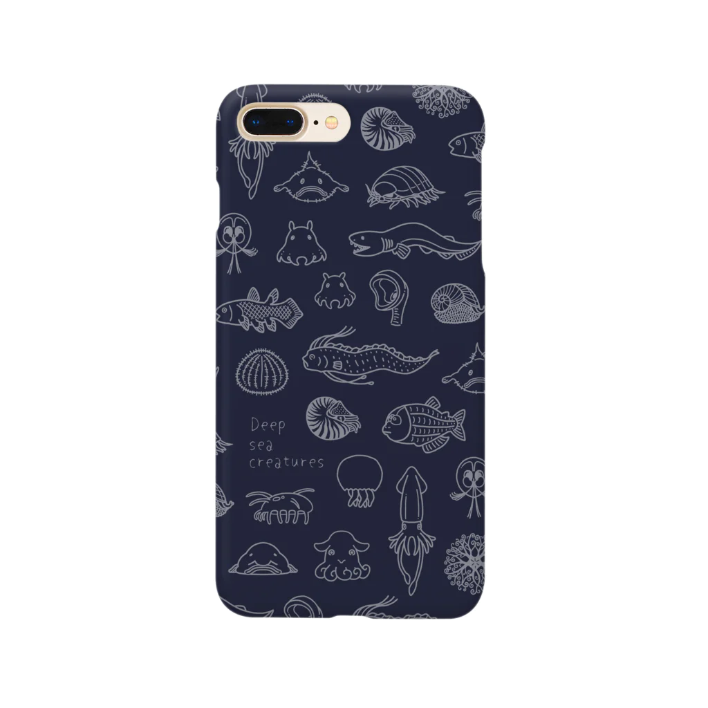 深海Collectiteの深海生物集合（ライン）ネイビー Smartphone Case