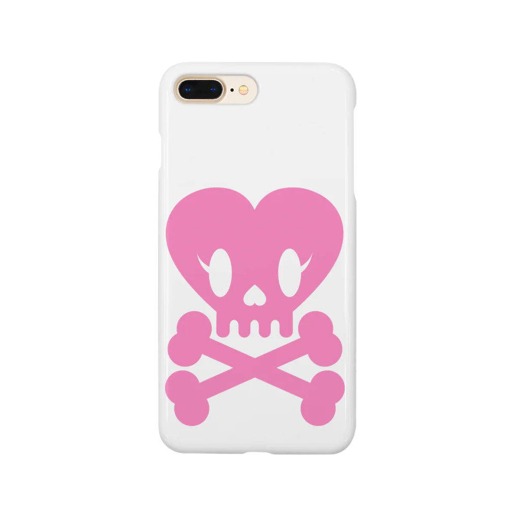 EMMATICのHEART SKULL PINK スマホケース