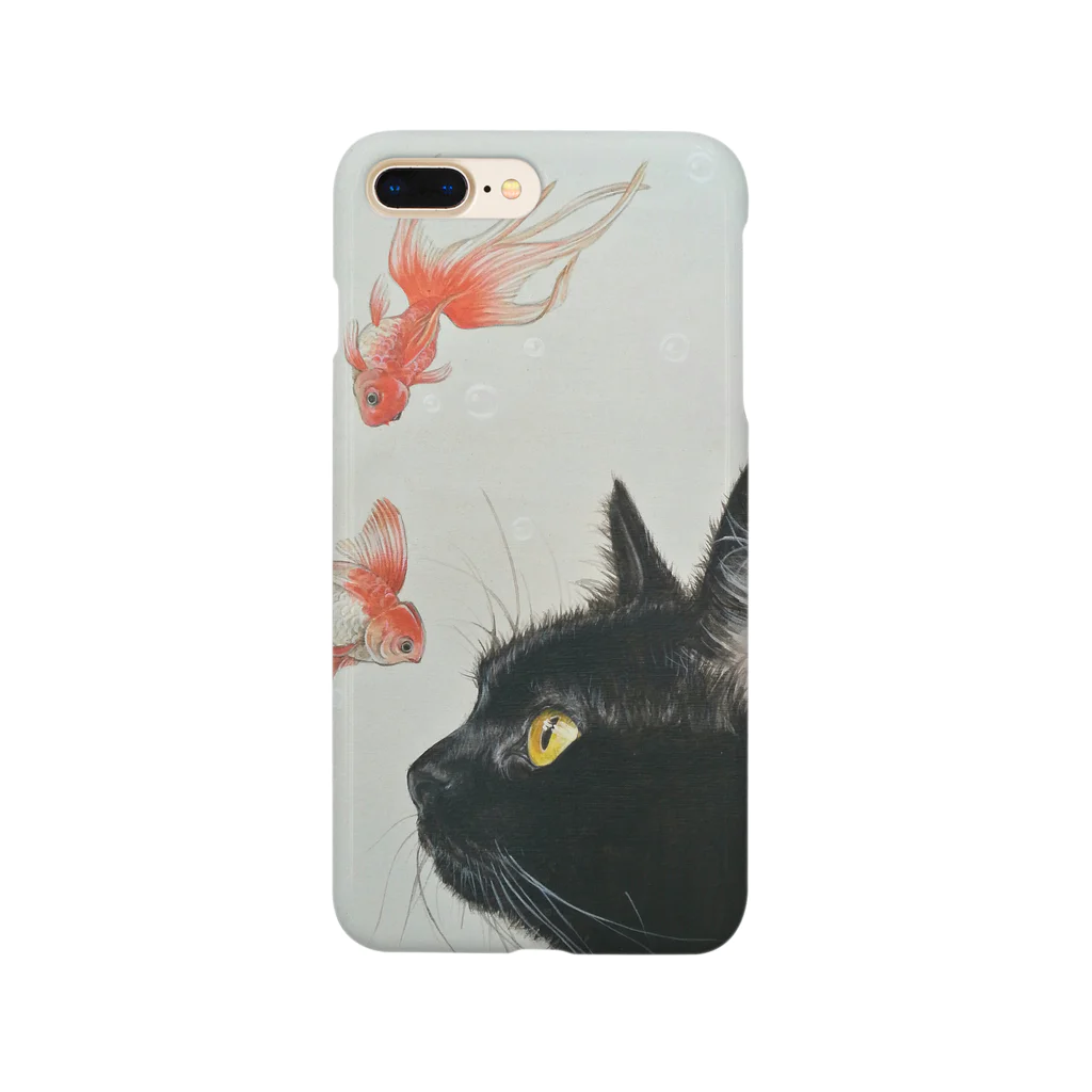 おちょぴの金魚と黒猫 Smartphone Case