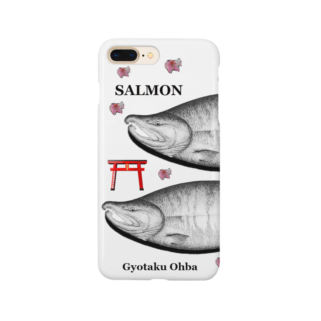 G-HERRINGの鮭！（SALMON；桜&鳥居）あらゆる生命たちへ感謝をささげます。 Smartphone Case