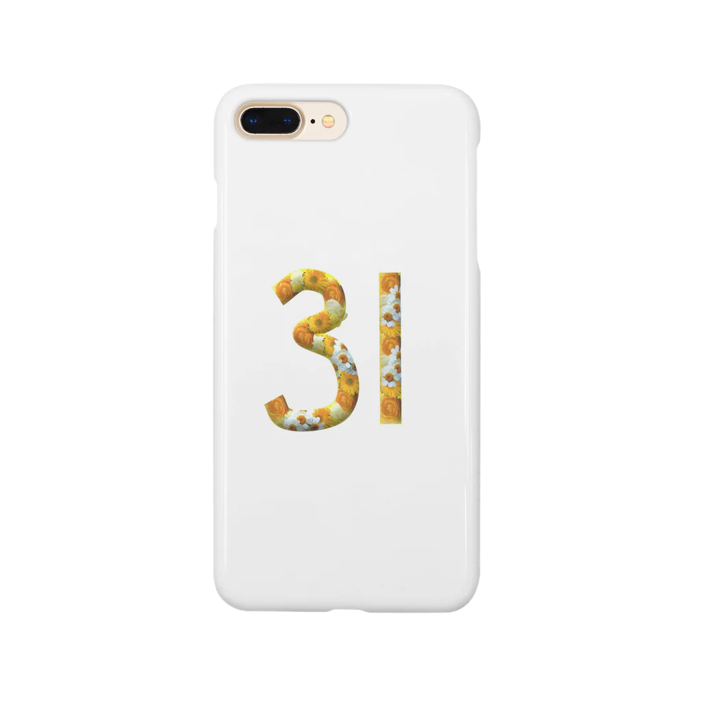 カラフルマルシェのフラワー数字シリーズ「31」 Smartphone Case