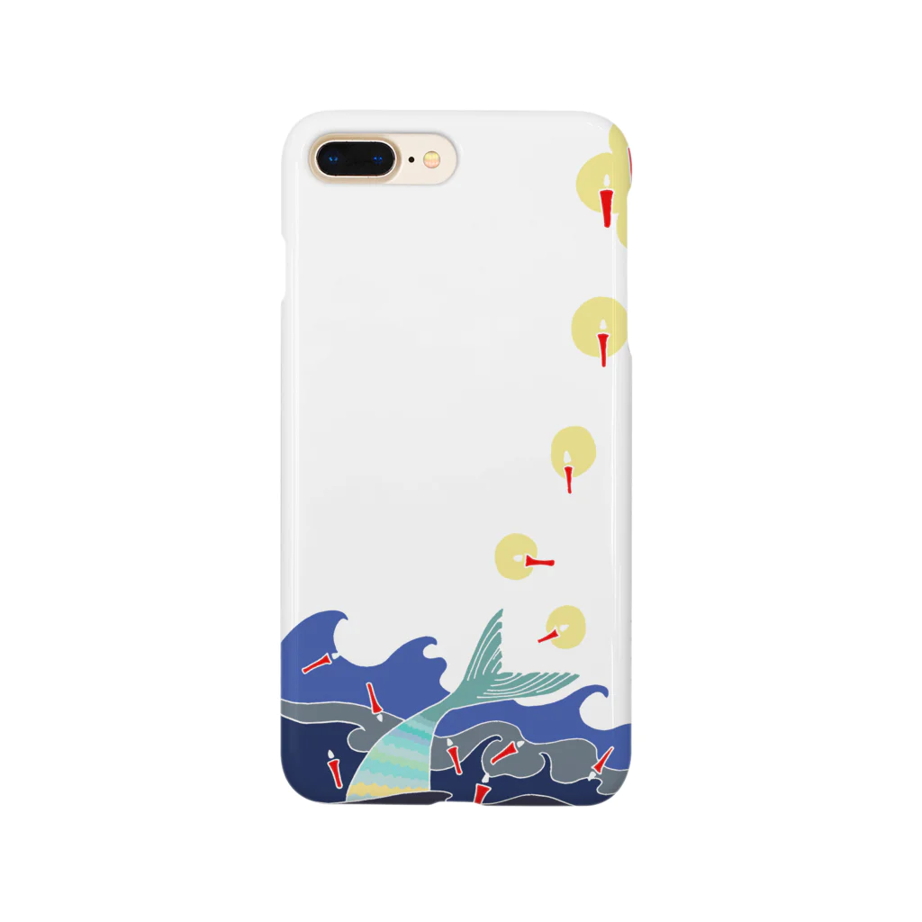 はすじろうにうにの赤い蝋燭と人魚、より Smartphone Case