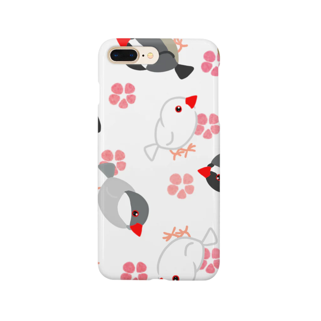 Lily bird（リリーバード）の桜と文鳥わらわら Smartphone Case