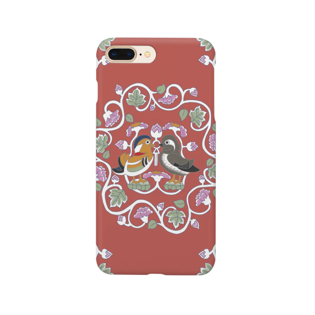 麻の【正倉院】鴛鴦文様(♂×♀) Smartphone Case