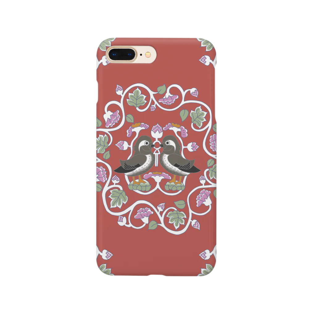 麻の【正倉院】鴛鴦文様(♀×♀) Smartphone Case