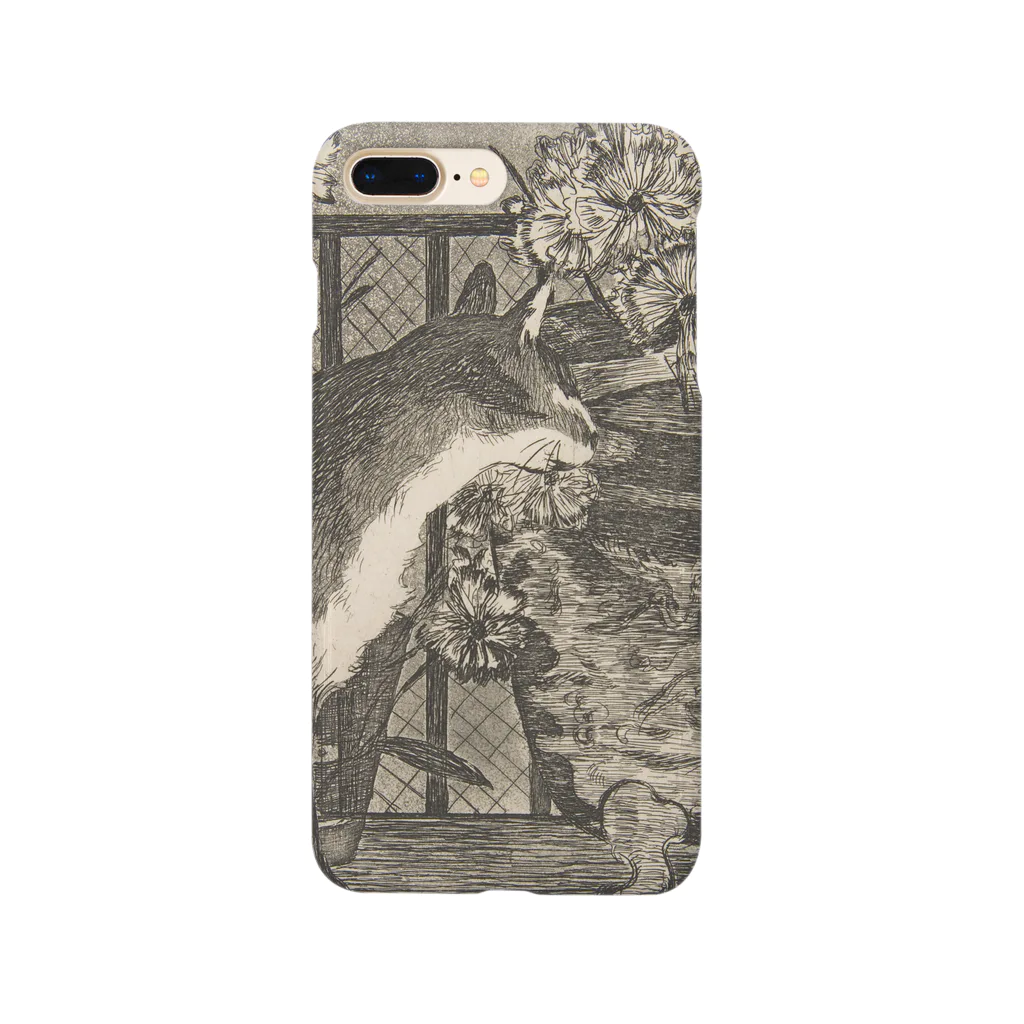 nekojobojiのÉdouard Manet 　Cat and Flowers Smartphone Case