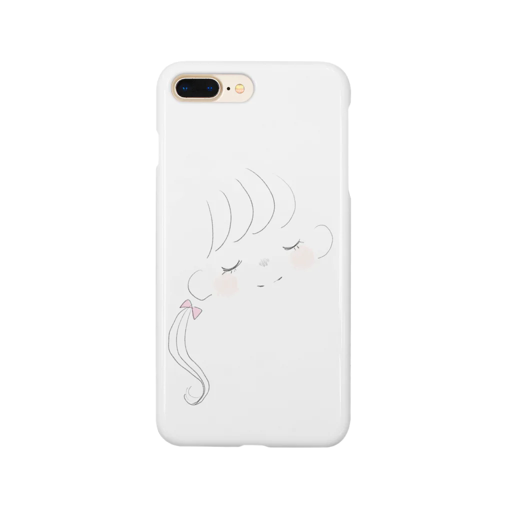 ゆるかわいいデザインのポニーテールの女の子。 Smartphone Case