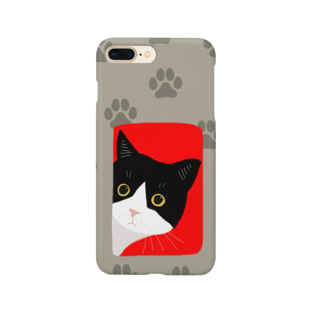 小鳥と映画館の覗く猫 スマホケースバージョン Smartphone Case