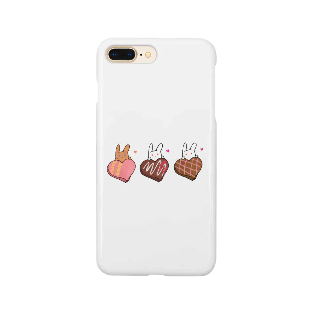 もふりんごのうさぎと桃・ラズベリークランチ・チェックのチョコレート Smartphone Case