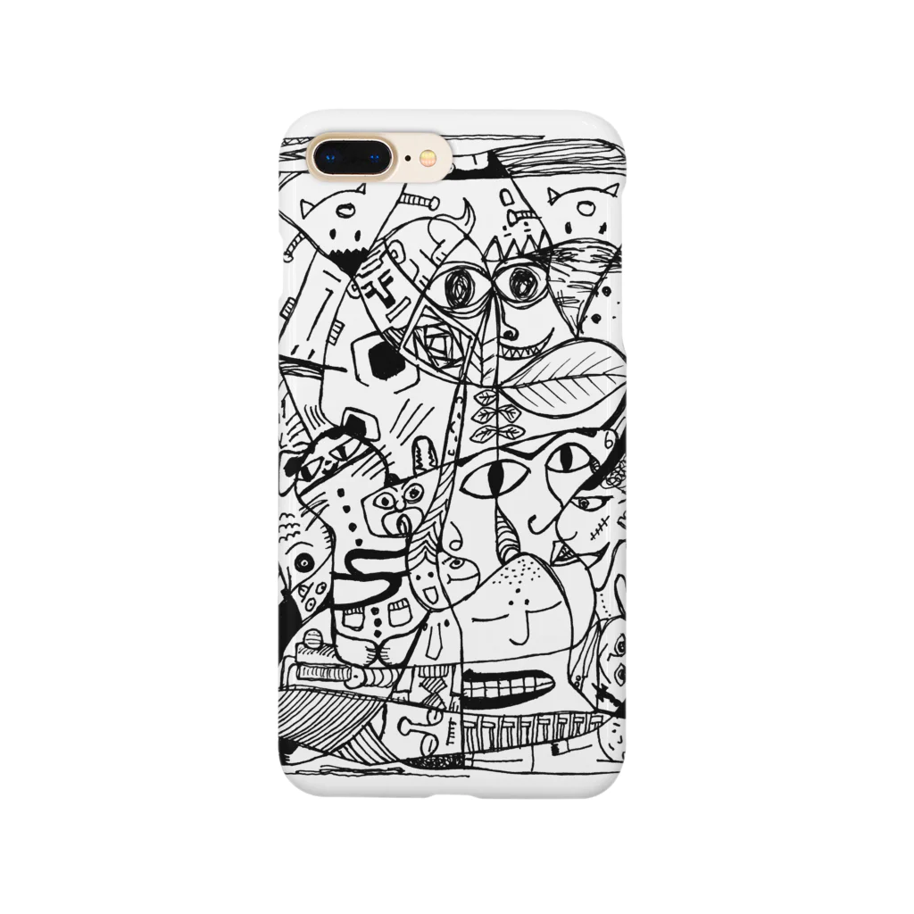 ZIGZIG CIDER GRAPHICのいろんな所にいろんな顔 Smartphone Case