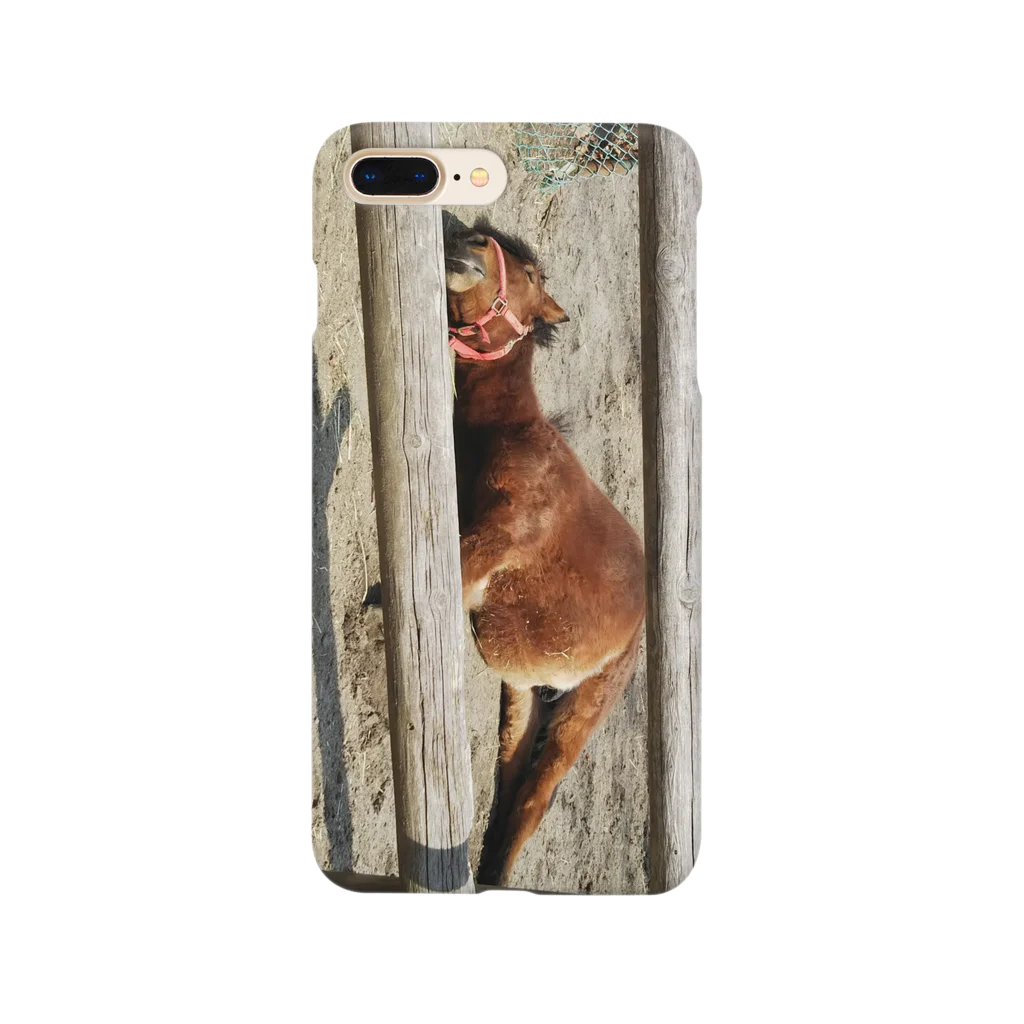 動物天使の貴重な寝姿（ウマ） Smartphone Case