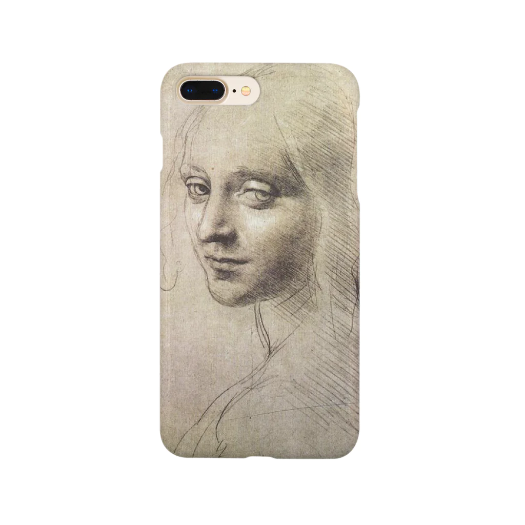 世界の絵画アートグッズのレオナルド・ダ・ヴィンチ 《少女の頭部／〈岩窟の聖母〉の天使のための習作》 Smartphone Case