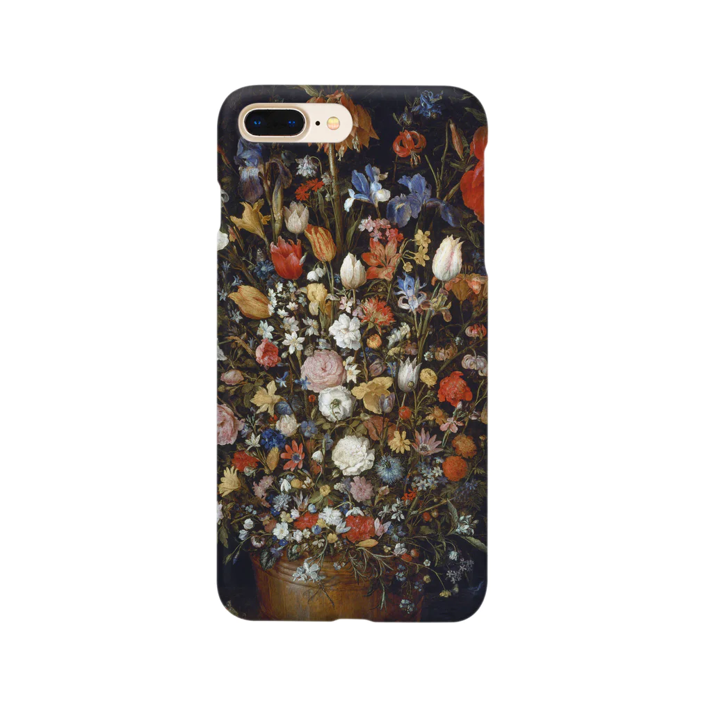 世界の絵画アートグッズのヤン・ブリューゲル（父）《木の器に咲く花》 Smartphone Case