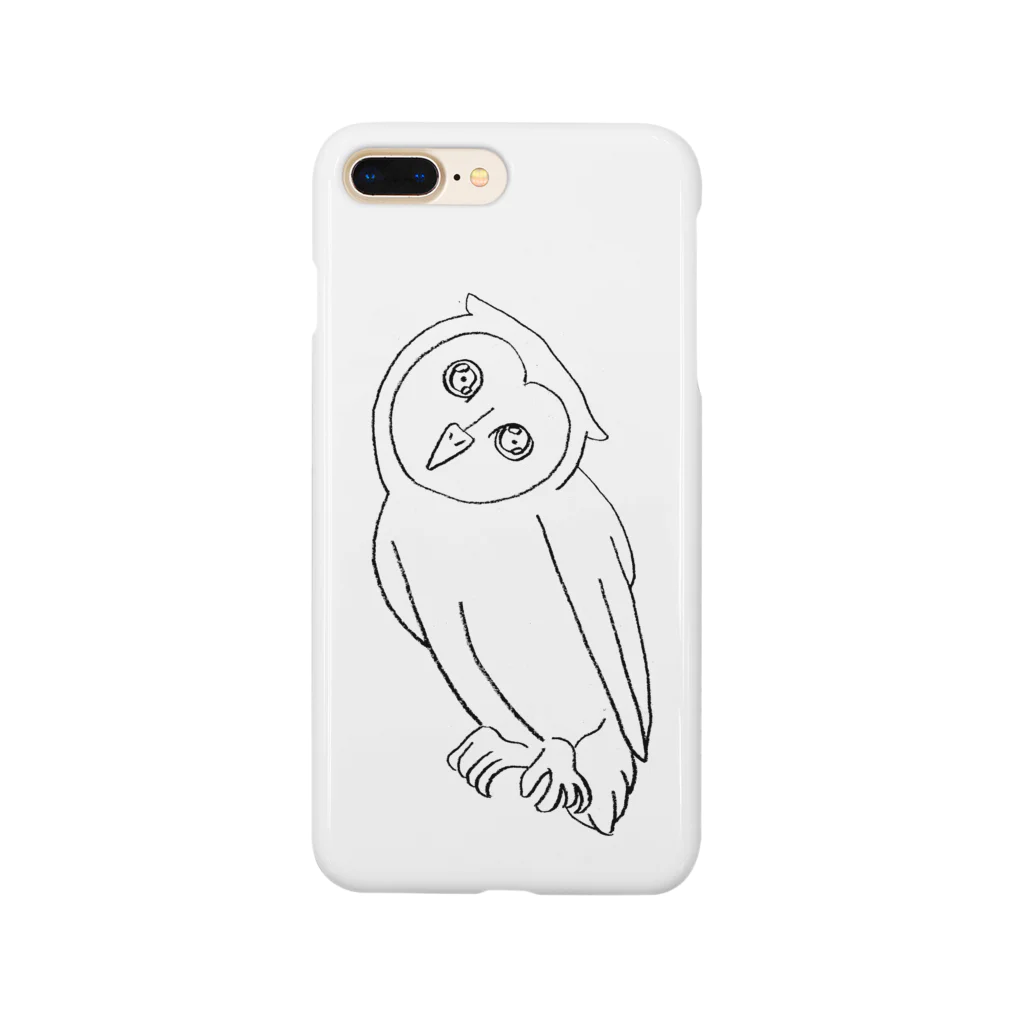 吉田アキコのキラキラおメメのフクロウさん Smartphone Case