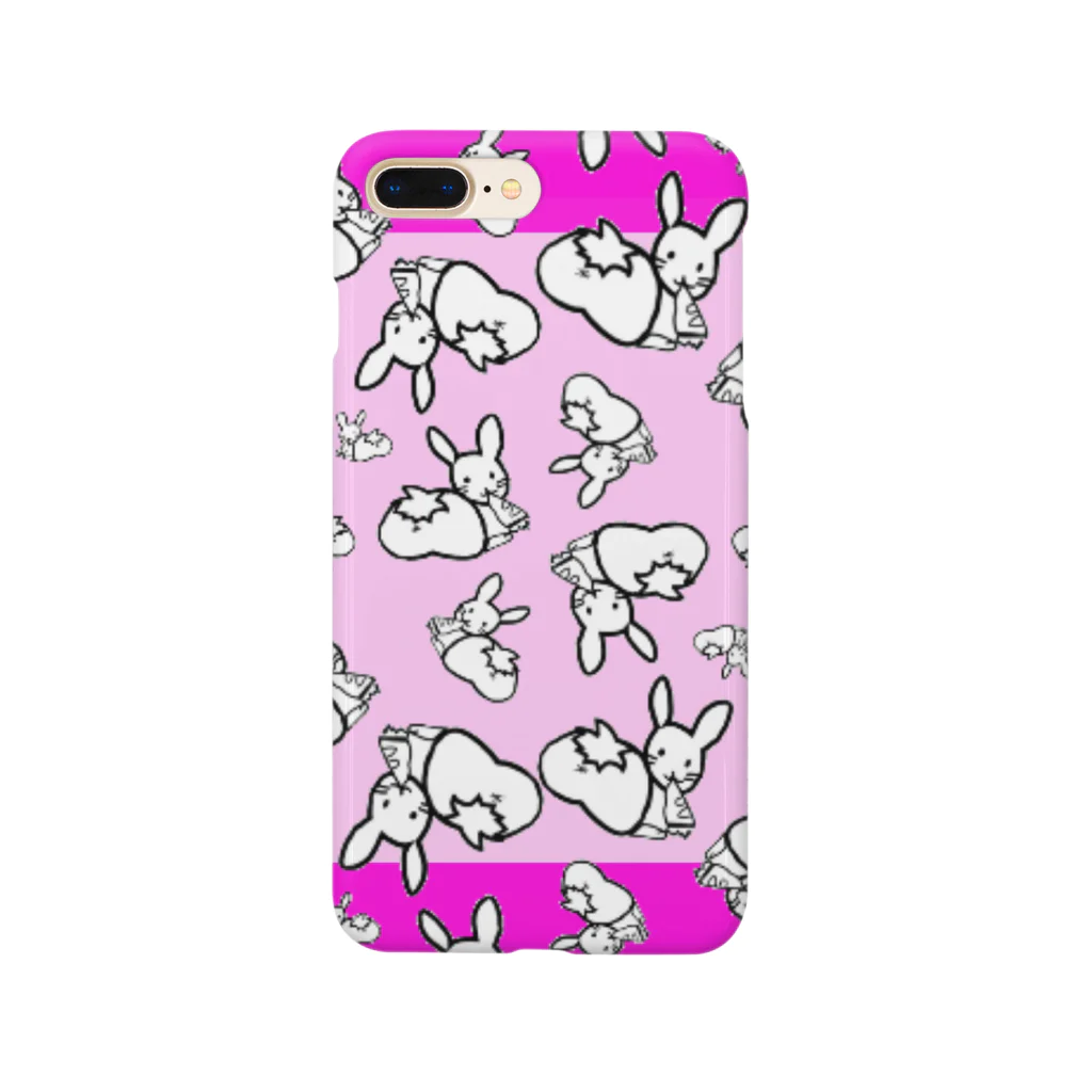 🤍一ノ瀬 彩 🐇⸒⸒ suzuri支店🤍のｶｵｽうさぎ:桃【多数】 Smartphone Case