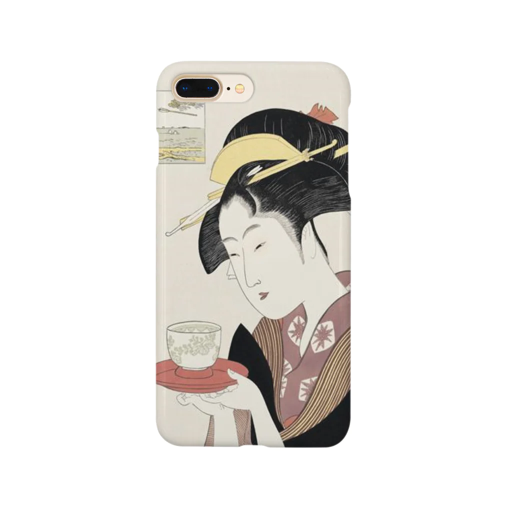 tomo-miseのukiyoe-bijinga-utamaro 高名美人六家選 難波屋おきた（スマホケース） スマホケース