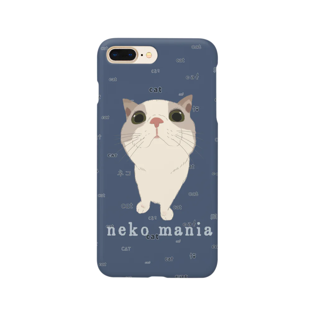 小鳥と映画館のネコマニア ネイビー Smartphone Case