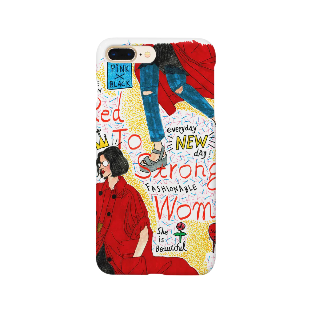 watayuのred to strong women Smartphone Case