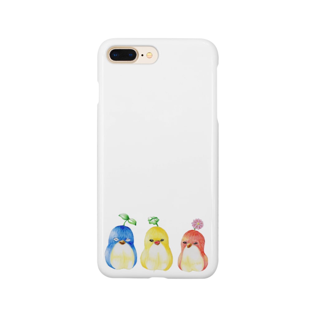 res-panda4のLeaves on birds as children Smartphone Case