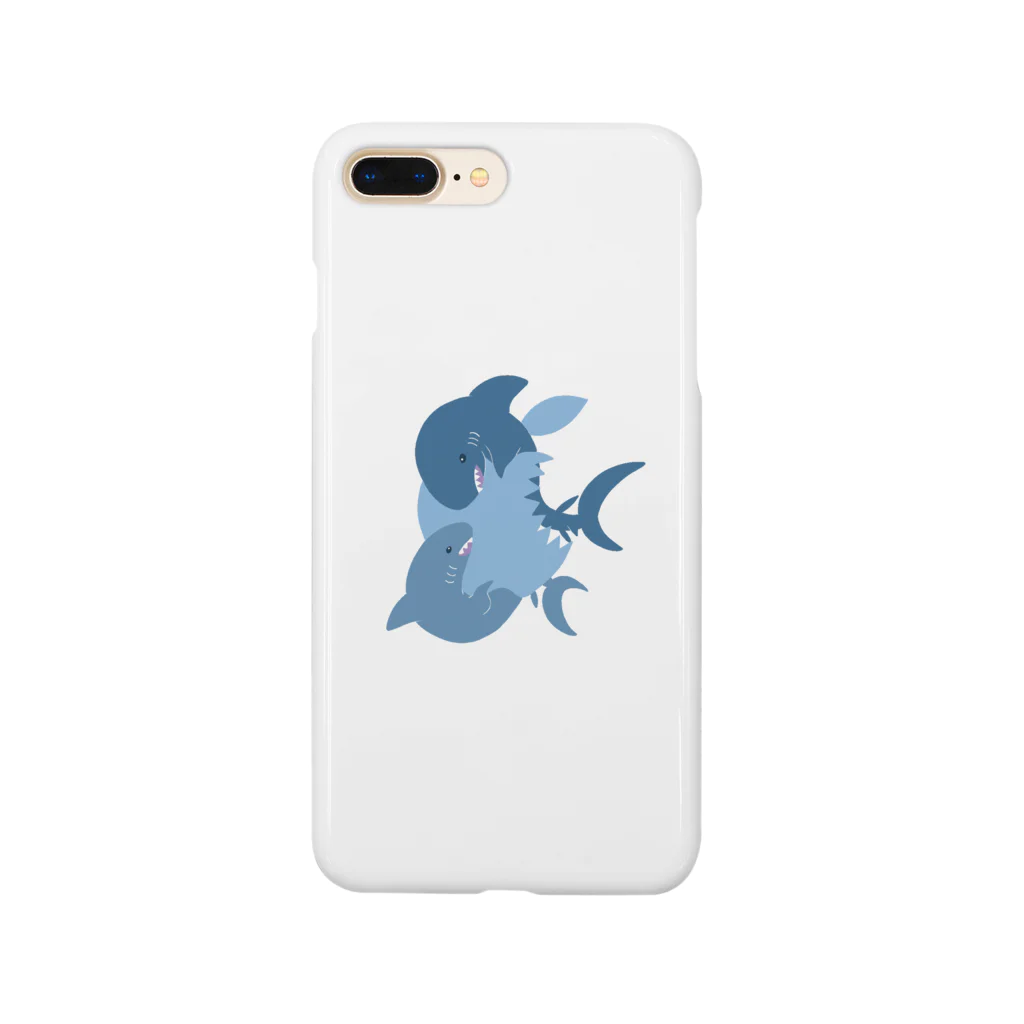 smilekanaのサメ達リンゴをかじる　青 Smartphone Case