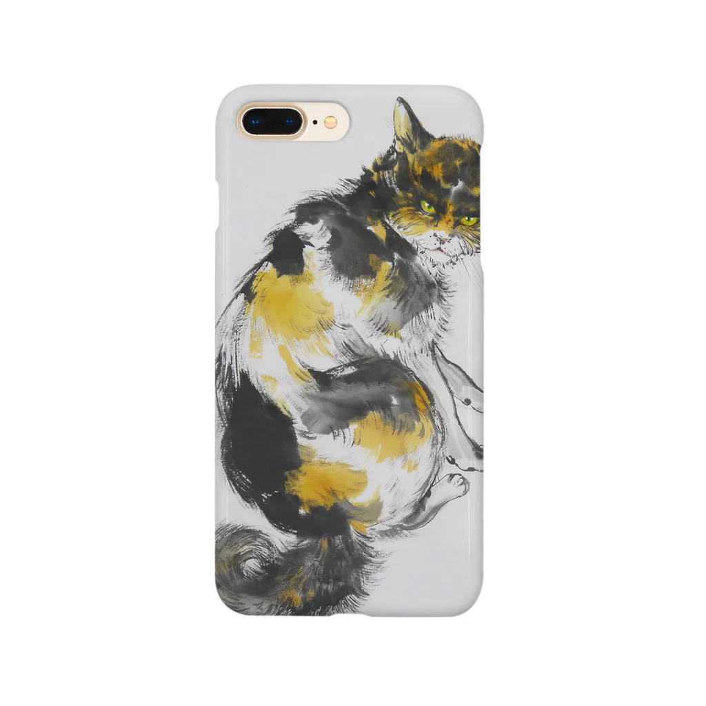 永久凍土の国の白夜の振り向く三毛猫 Smartphone Case