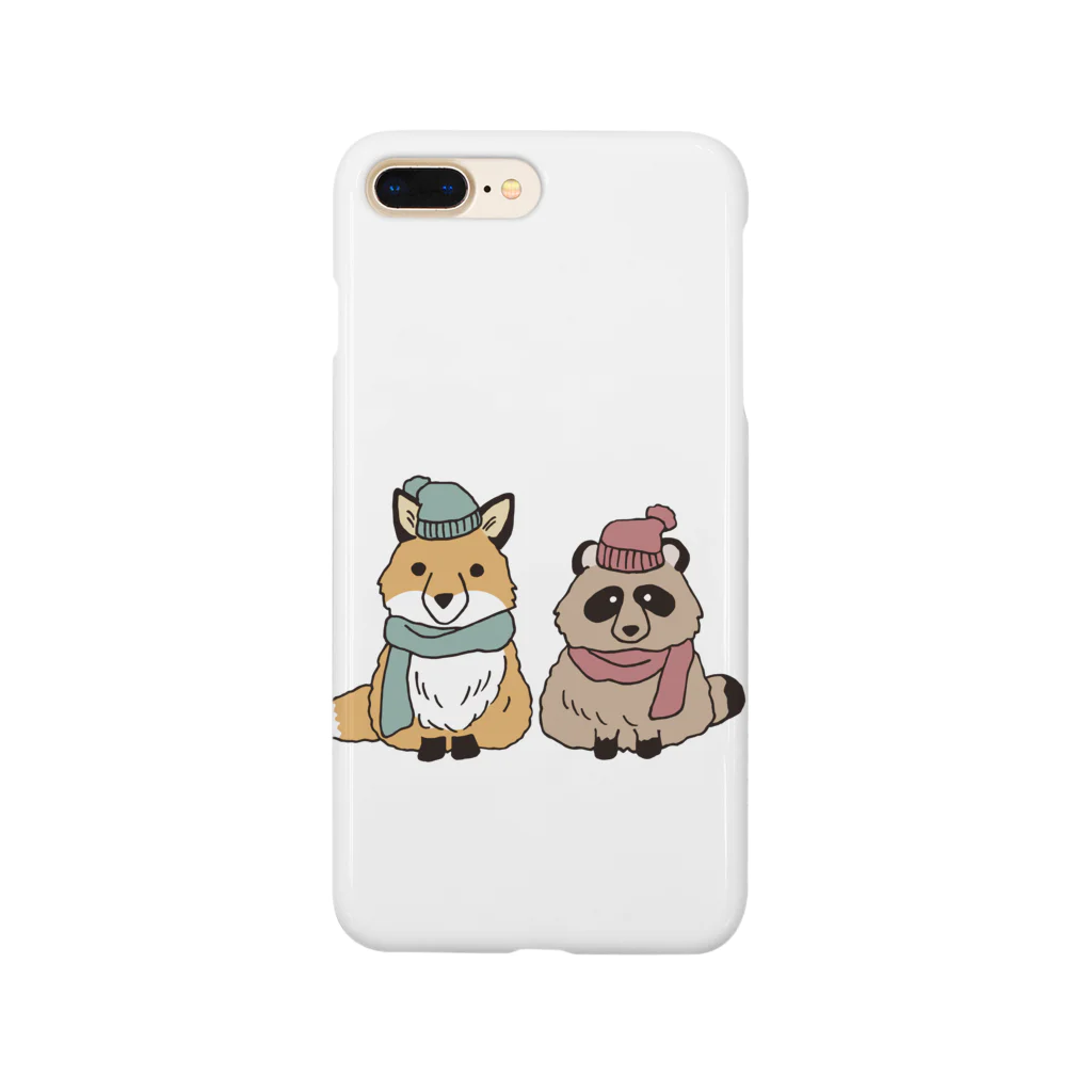 tanuki_msの冬支度タヌキ＆キツネ Smartphone Case