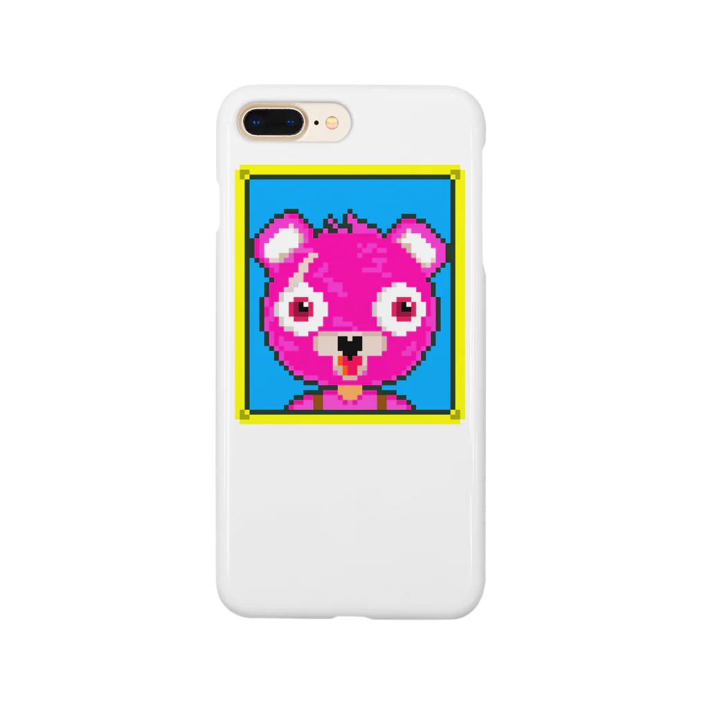 Cartoon☆style☆Fortniteのピンクのくまちゃんドット絵 Smartphone Case